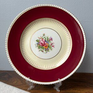 Simpsons Potters LTD Ambassador Ware Cobridge England Red Rim Cabinet Plate